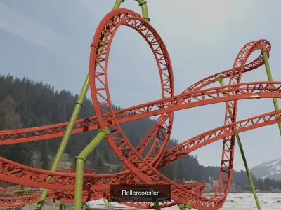 8 Roller Coaster 3D Model Pack