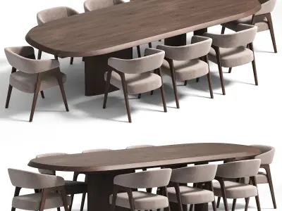 Chair Bern And Bonaldo Padiglioni Dining Table 3D model