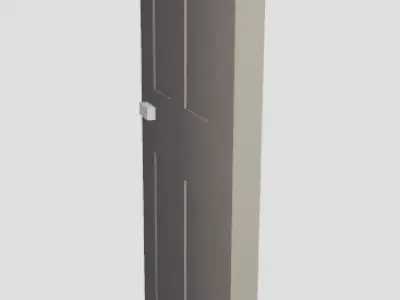 Low Poly Door with four panels Low-poly 3D model