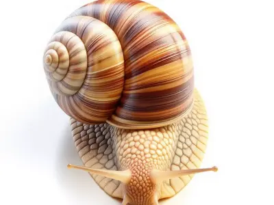 Ultra-Realistic Garden Snail 3D Model High-Detail Mollusk  Low-poly 3D model