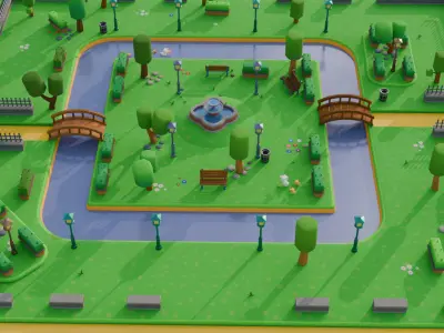 Cute Park Pack 3D model