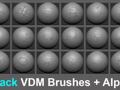 Crack VDM Brushes and Alpha Vol 4 Low-poly 3D model