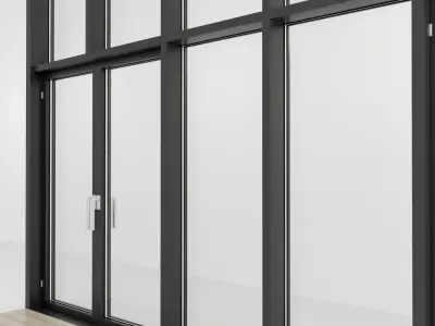 Panoramic windows Door Entrance 106 Low-poly 3D model