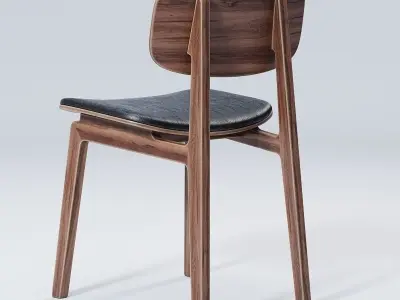 NY11 Dining Chair Walnut Leather 3D model