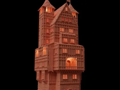 Governor House Tabletop Terrain 28 MM 3D print model