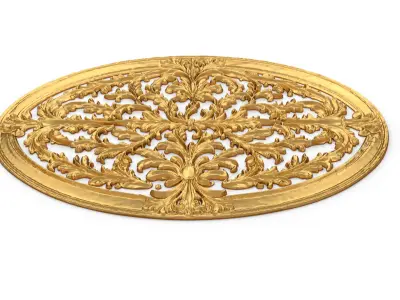 Classic oval carved decor ornament 17 3D print model purchase