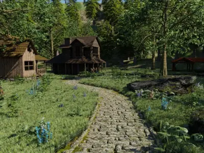 Village Scene 3D model