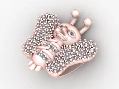 Butterfly Diamond pendant for women 3d Printable Model 3D print model