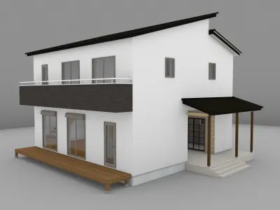 House model for background 25 Low-poly 3D model