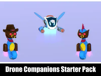Drone Companions Starter Pack Low-poly 3D model