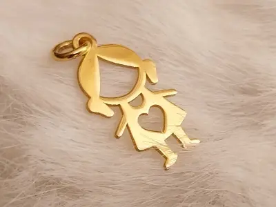 Gold Girl Pendant Free 3D print model