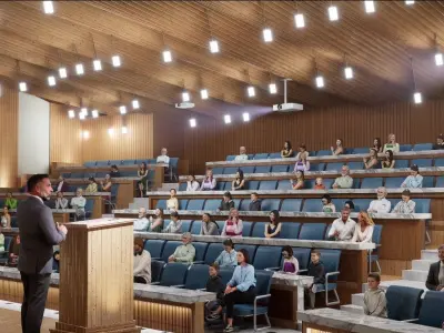 Detailed Interior Auditorium or Hall with acoustics Low-poly 3D model