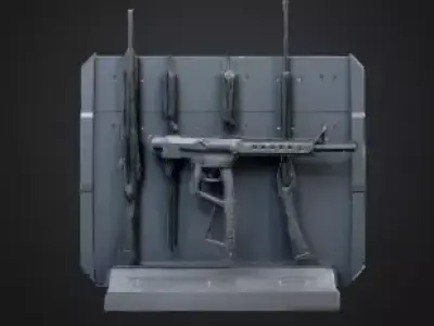 Weapon Rack Low-poly 3D model