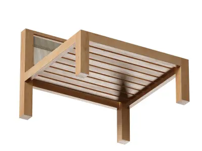 Wooden Outdoor Furniture Lounge Chair 3D model