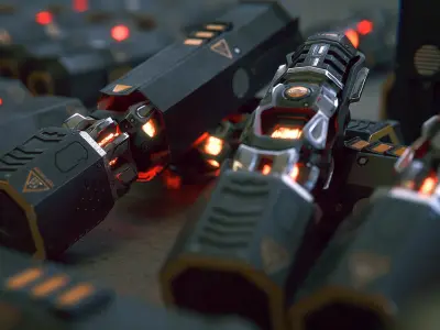 Energy Core and Case Low-poly 3D model