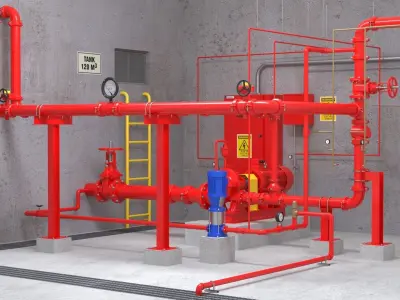 Fire Pump Room - v2 3D model
