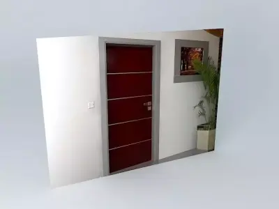 Interior door Sapele Free 3D model