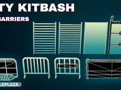  Barriers Collection 3D model Low-poly 3D model