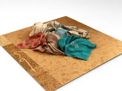 Towel Debris Low-poly 3D model