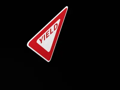 Street Sign Triangle Equilateral Low-poly 3D model