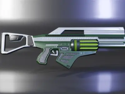 Sci-Fi Plasma Rifle Low-poly 3D model