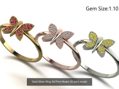 Gold Silver Light Weight Rings 16pcs 3D Model Pack