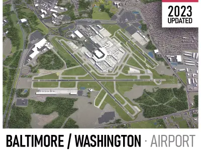 Baltimore - 3D Airport Model Low-poly 3D model