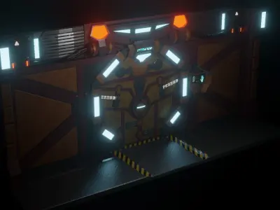 3d modeling door sci fi  Low-poly 3D model