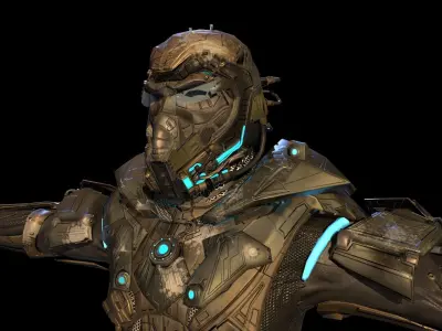 CosmoTrooper robot Low-poly 3D model