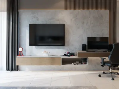 Bedroom - Contemporary Style Blender - Fbx - Obj 3D model