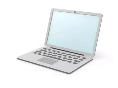 Laptop simple cartoon clean 3D model