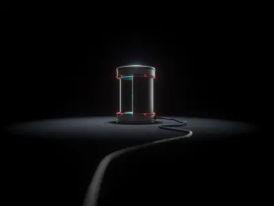 The Machine futuristic device with light 3D model