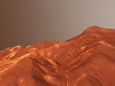 Mars Mountain Red Planet Terrain Landscape Desert PBR 07 Low-poly 3D model