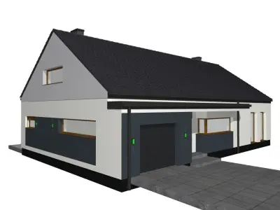 modern house with tiles for 3d rendering or for game model 3D model