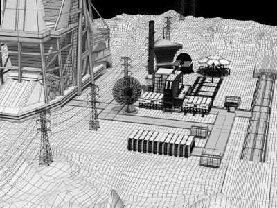 Futuristic Exoplanetary Facility 3D model