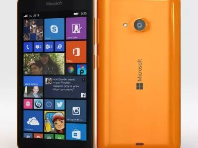 Microsoft Lumia 535 and Dual SIM Orange Low-poly 3D model