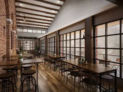 Industrial Restaurant 3D model