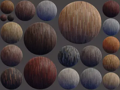 20 Striped Wood Materials 01 - SBSAR - PBR Maps - 4K Texture