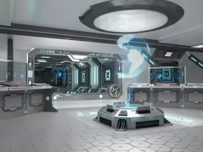 Sci-fi Interior Scene Low-poly 3D model