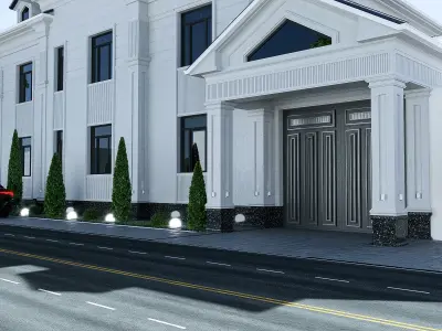 Two-story neoclassical house 3D model