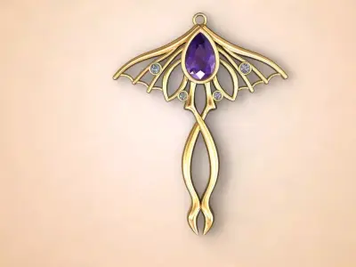 The Nocturnal Empress Pendant jewelry 3D model - for Her 3D print model