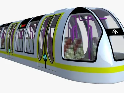 Sci-fi metro train II 3D model