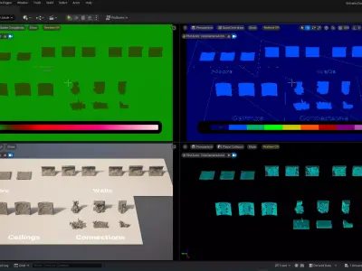 Volcanic Cave Modular Set Low-poly 3D model