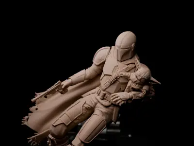 mandalorian 3D print model star wars force awakens statue 3D print model