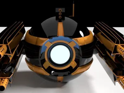 Scifi Armed Drone Low-poly 3D model