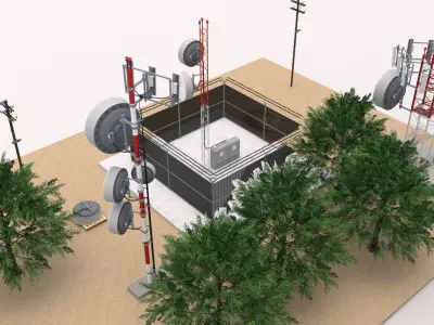 Telecommunication Towers Scene 3D model