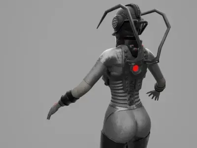 Sci-Fi Female Unit Low-poly 3D model