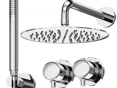 Bathroom plumbing set 3D model