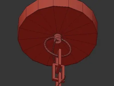 Hampton 5 chandelier with crystals and shade 3D model