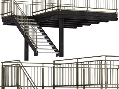 Factory Staircase 02 3D model
